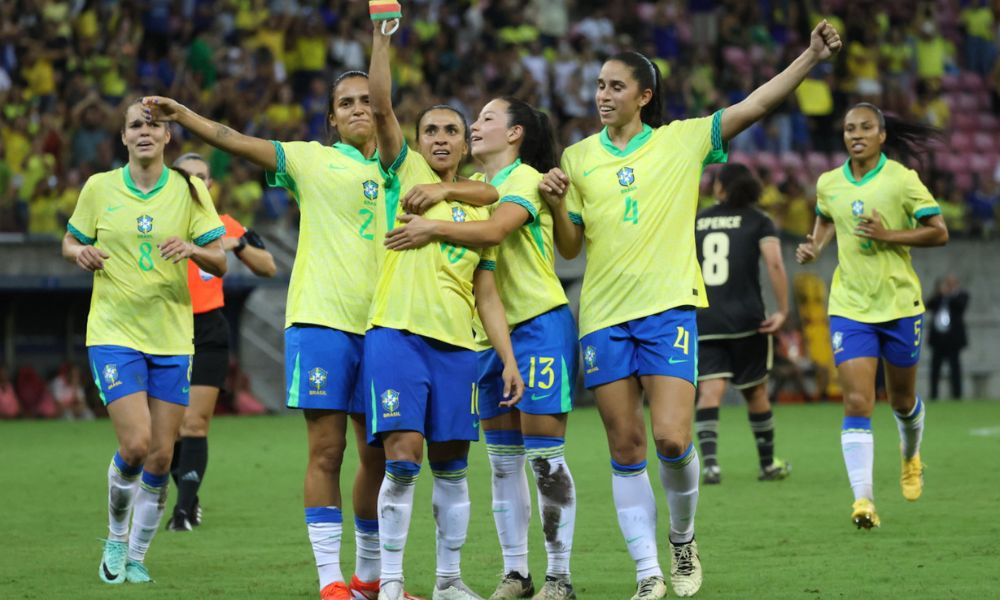 Marta marca dois na goleada do Brasil sobre a Jamaica em amistoso de preparação para os Jogos de Paris-24 